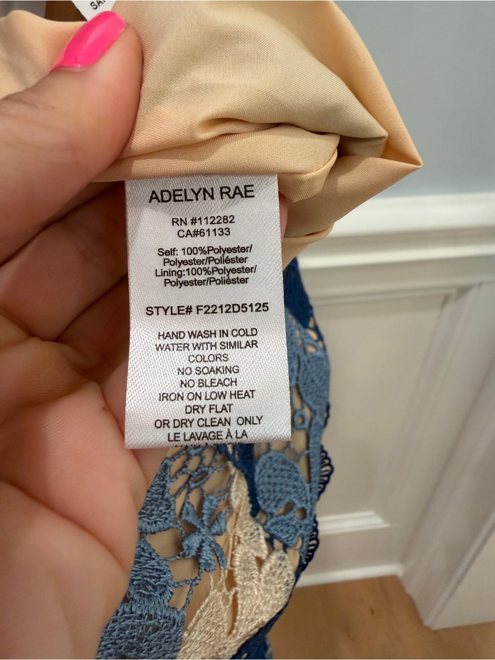 Adelyn Rae Blue and Cream Lace Midi Dress size XS NWT - Picture 16 of 16